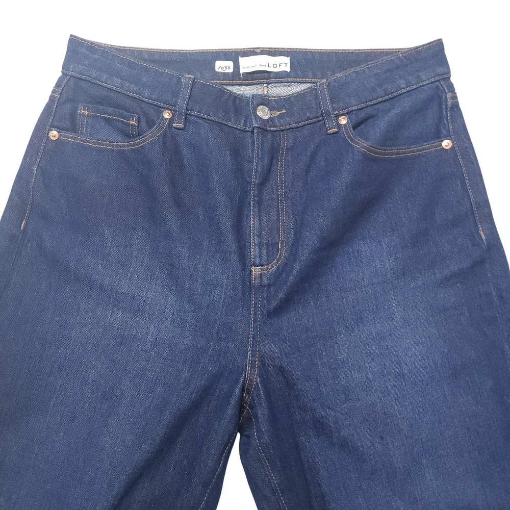 LOFT The Straight Jeans Womens 10 Tall Dark Wash High Rise Denim 30x30